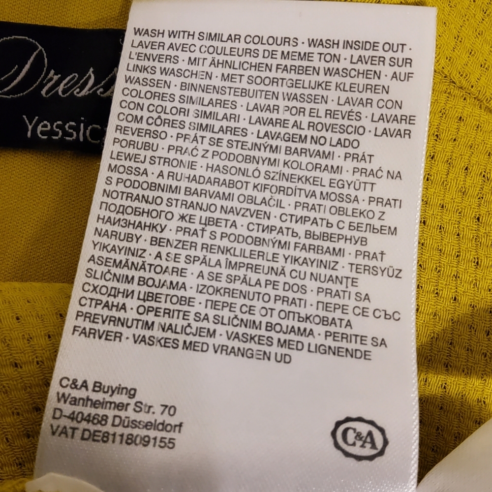 Dresses Yessica Mustard Yellow Sleeveless Builted Midi Dress Sz 42 (EUR) - Picture 10 of 10